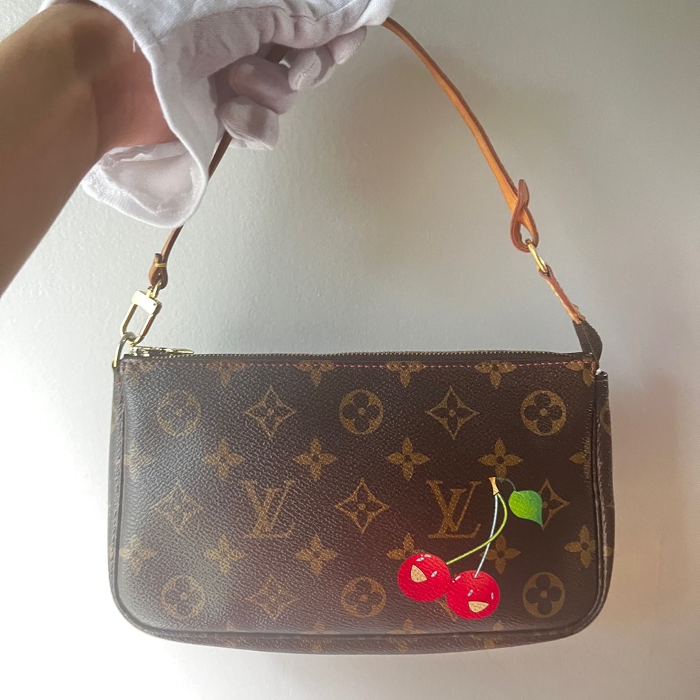 Louis Vuitton Takashi Murakami 2005 Cherry Cerises Monogram Pochette Handbag
